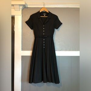 ModCloth | Collectif Black 1950’s Shirtwaist Dress | Preowned XS / UK 8